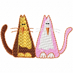 Cats Embroidery Design 8